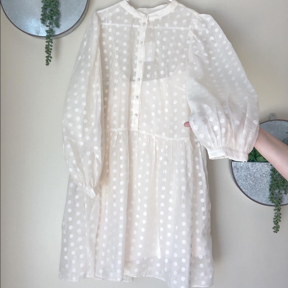 H&M Semi-Sheer Polka Dot W/ Slip (NWT)